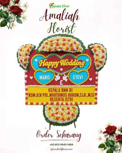 Karangan Papan Bunga Pernikahan di Fadoro Lasara